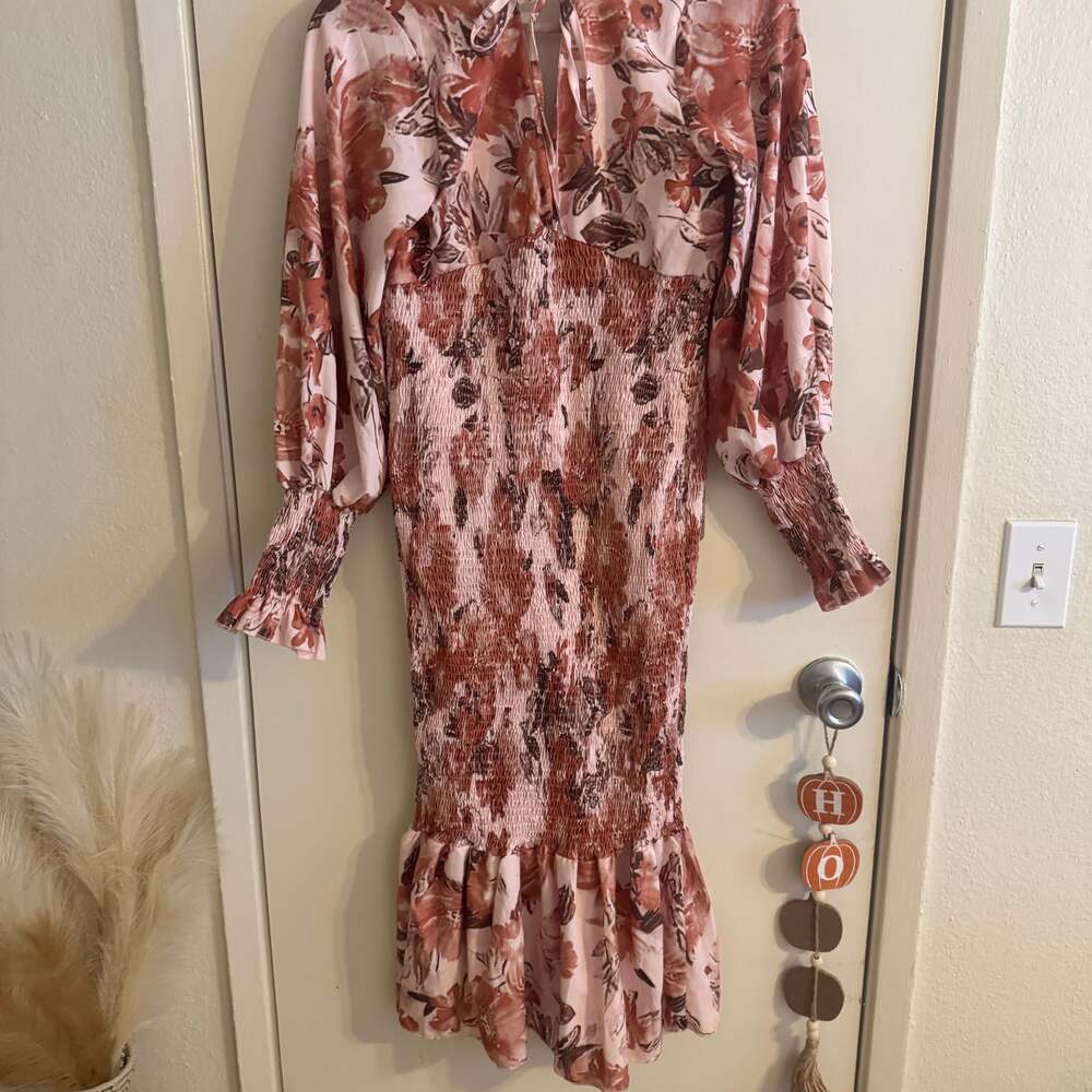 Bluelucon Women's Summer Dresses 2023 Fashion Casual Leaf Print Shirt Dress Sexy